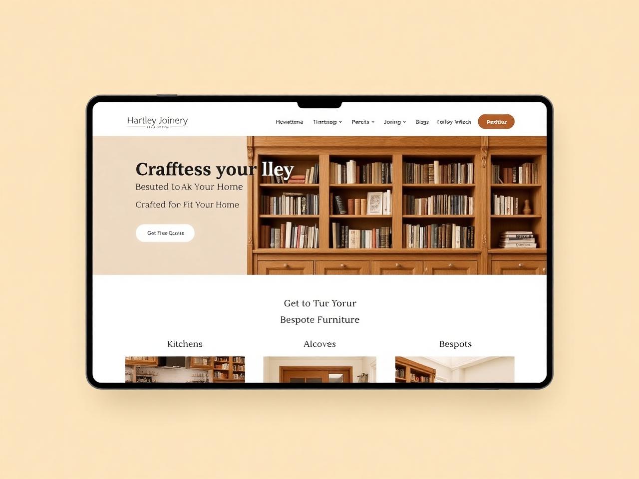 Hartley Joinery website mockup — a bespoke carpenter and joiner website