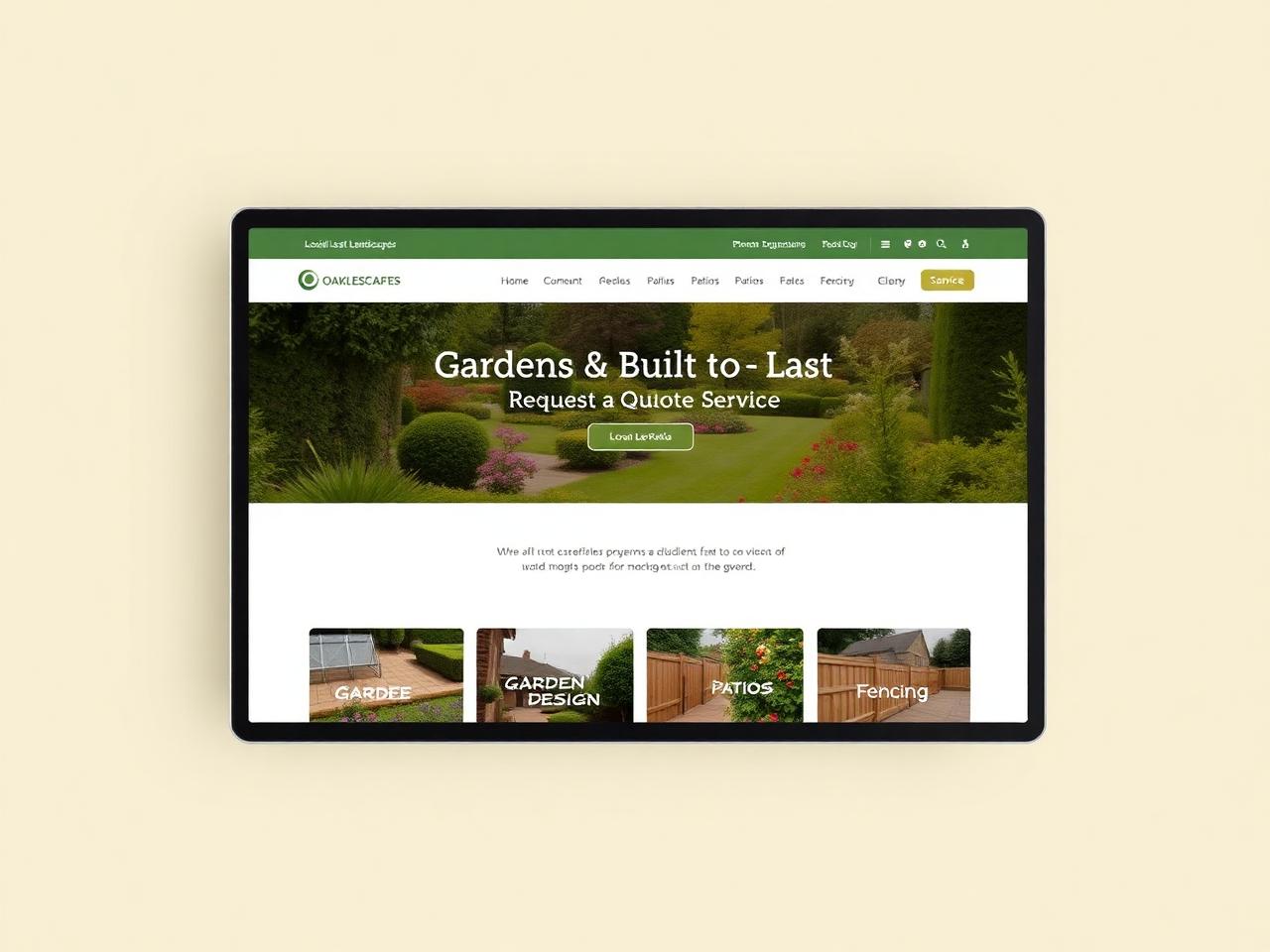 Oakleaf Landscapes website mockup — a professional landscaping company website