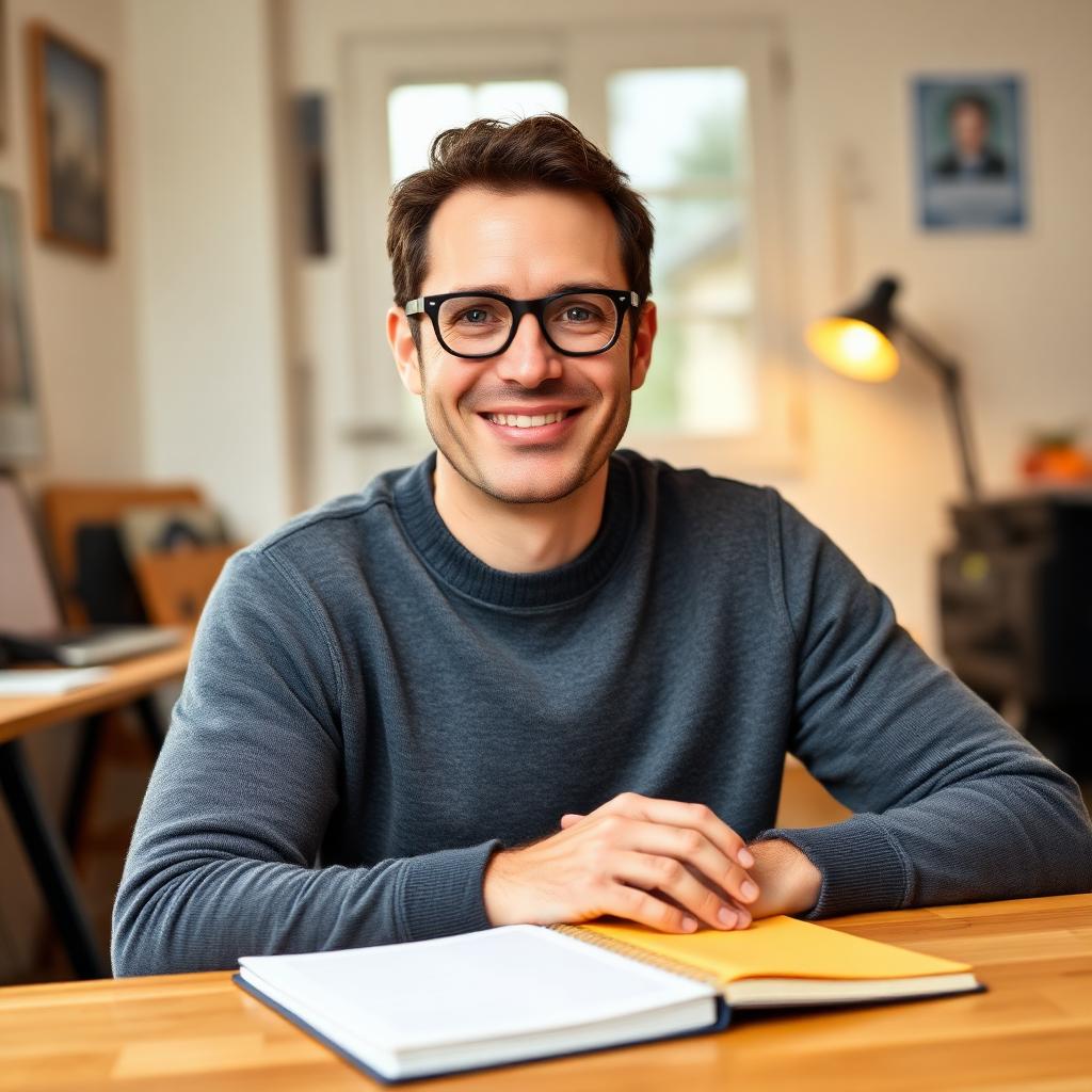 Portrait of Ben, co-founder of Better Trade Sites, at his desk